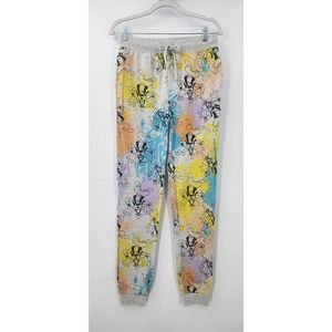 Disney Parks Goofy Grey‎ Paint Splatter Pants Bottoms Joggers XS Oversized